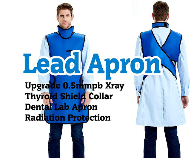 LEAD APRON Upgrade 0.5mmpb Xray with Thyroid Shield Collar, Dental Lab Apron, Radiation