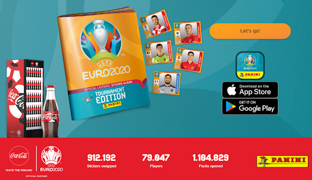 Panini euro 2020 tournament edition stickers Online Codes 10 per order 