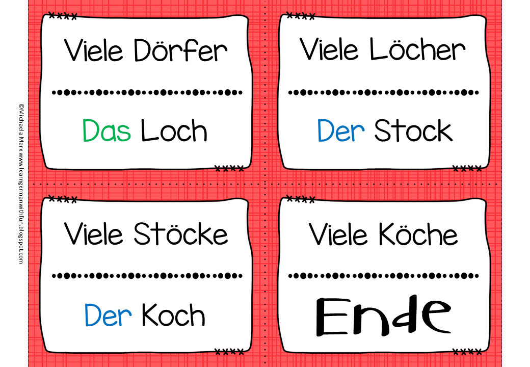 Lesespiel Mehrzahl aus O wird Ö - Learn German With Fun