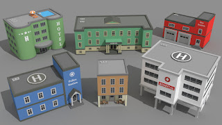 SimplePoly Buildings Low Poly Models Assets