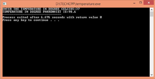 C++ Program to convert temperature from degree to fahrenheit [DEVCPP ...
