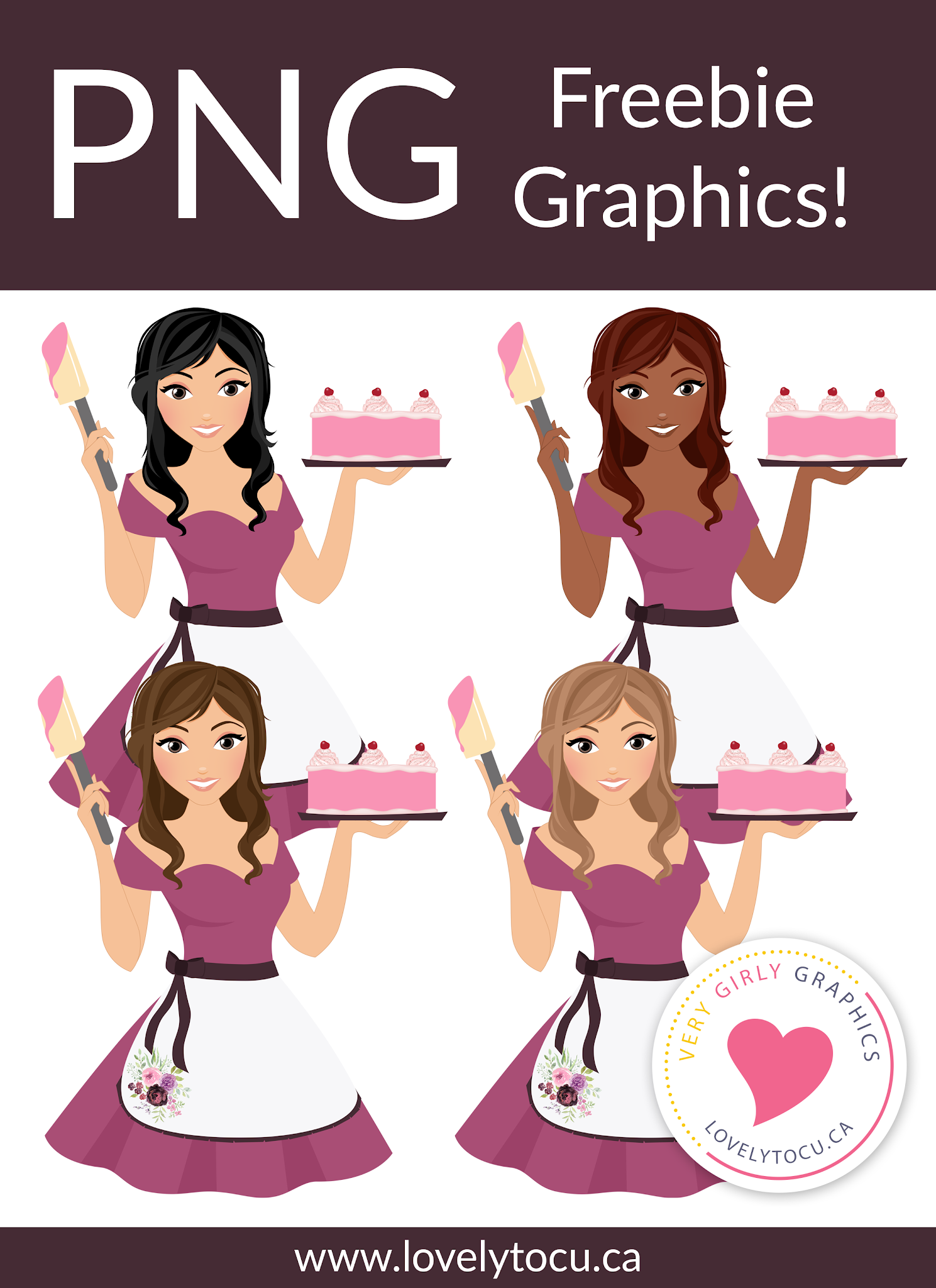 Cake baker woman freebie clipart graphic from Lovelytocu