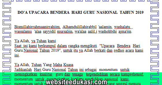 Teks Doa Hari Guru 2019 - Kumpulan Doa