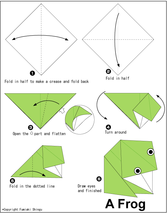 ගෙම්බෙකු හදමු (Origami Frog) - Your Choice Way