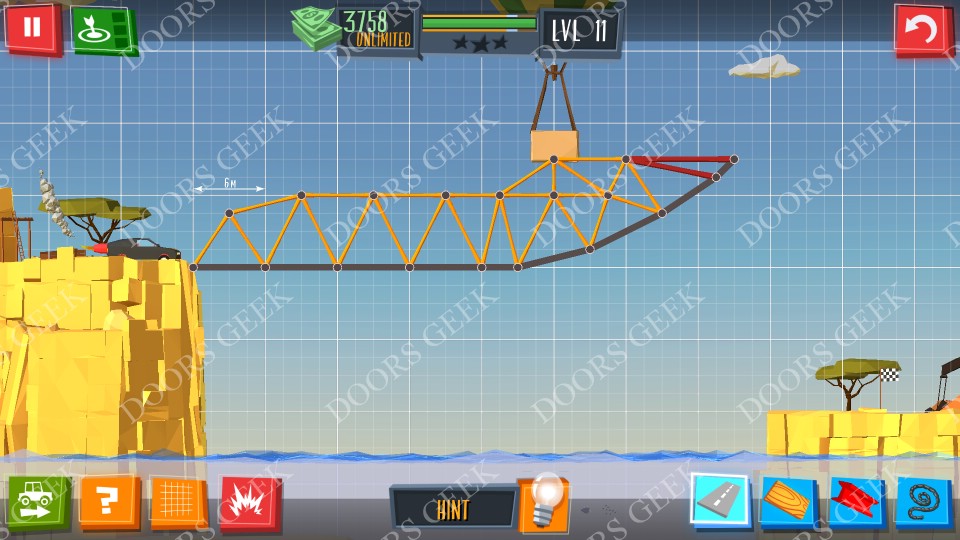 Build a Bridge! Level 11 Solutions Doors Geek