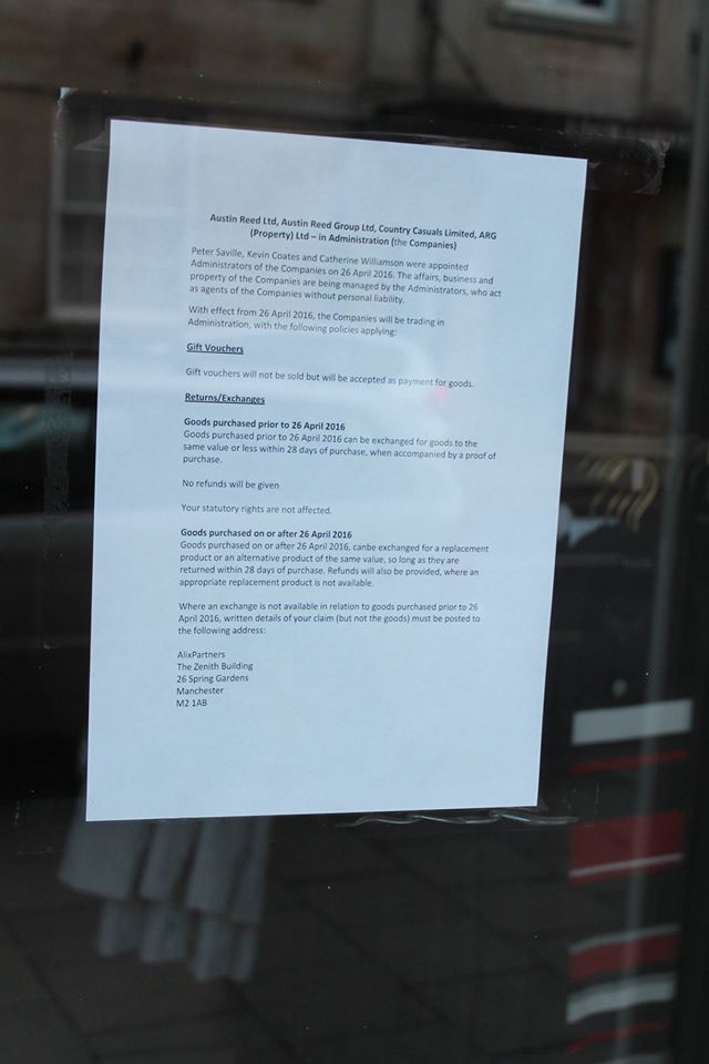 Martin Brookes Oakham Rutland Viyella Oakham Rutland Effected By Parent Company Austin Reed Going Into Administration