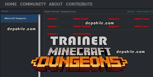 Minecraft Dungeons PC Can, Mermi Çalışan Trainer Hilesi 2020