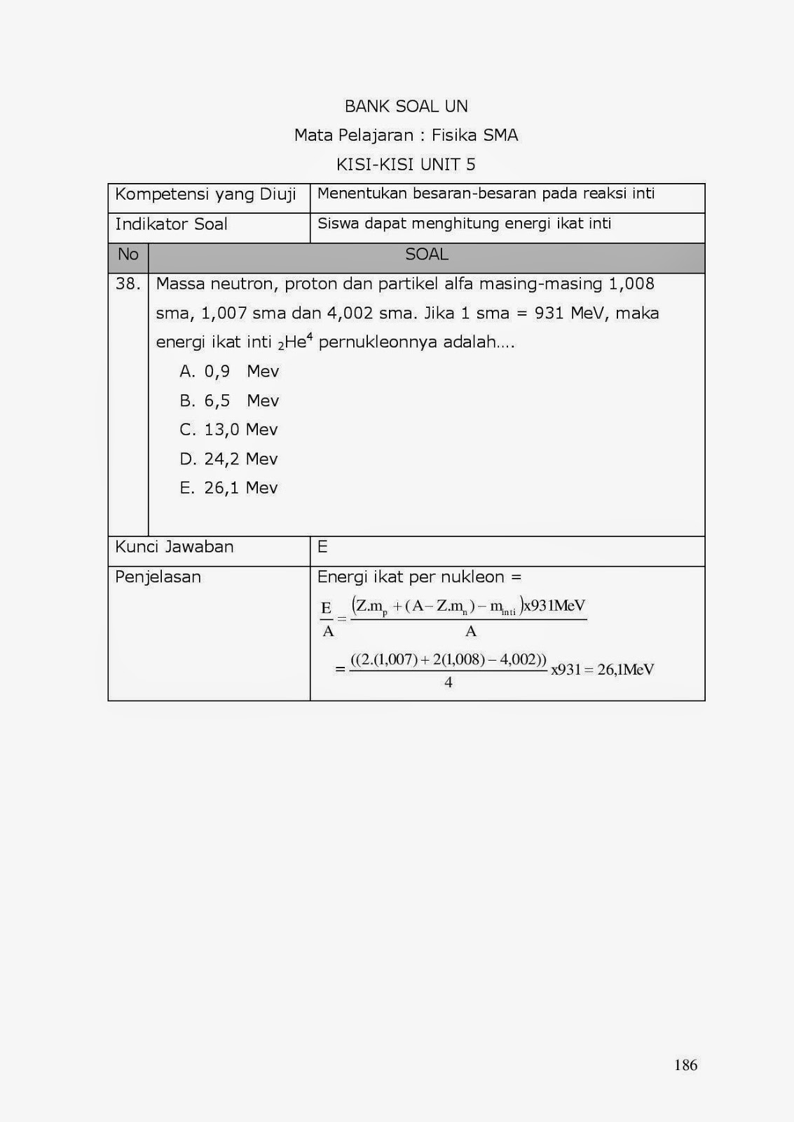 Contoh Soal Fisika Inti Atom Dan Pembahasannya