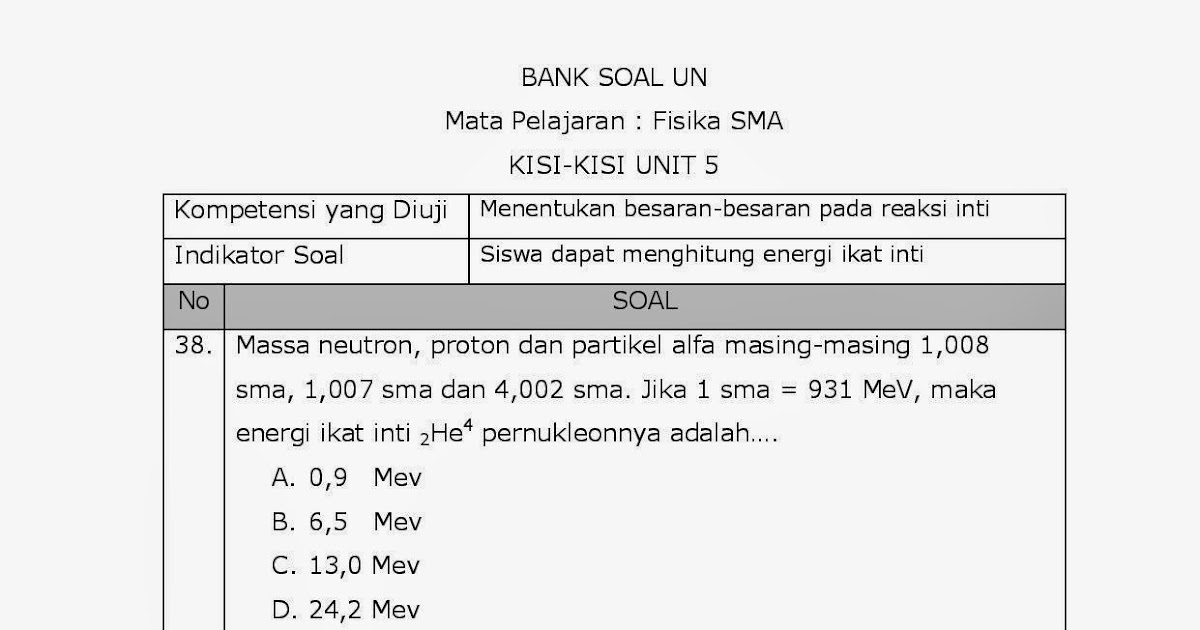 117 Contoh Soal Aktivitas Inti Berbagi Kumpulan Soal