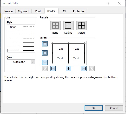 cara membuat garis tabel di excel