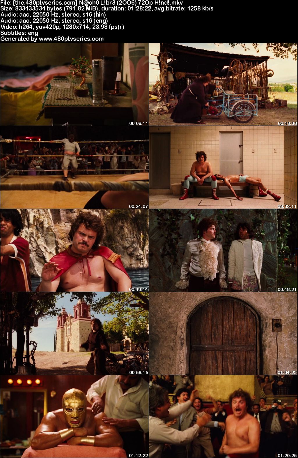 Watch Online Free Nacho Libre (2006) Full Hindi Dual Audio Movie Download 480p 720p Bluray