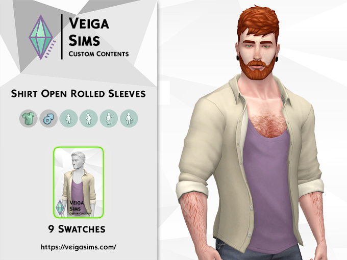 [Clothing] Open Shirt with Rolled Sleeves