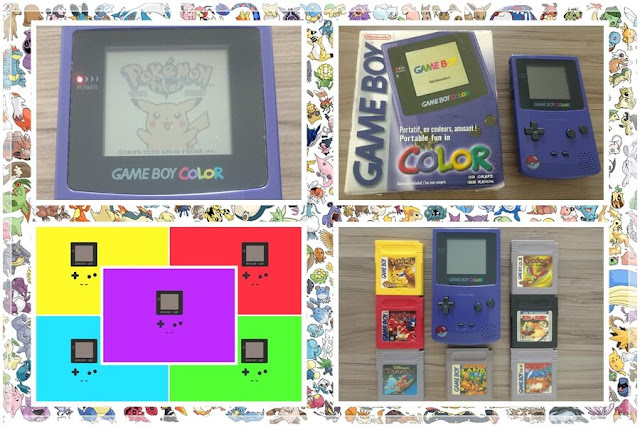 Game Boy Color - cor grape (roxo) rodando o jogo Pokémon Yellow