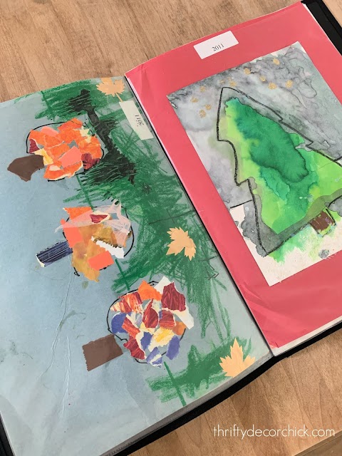 storing large kids artwork in portfolios