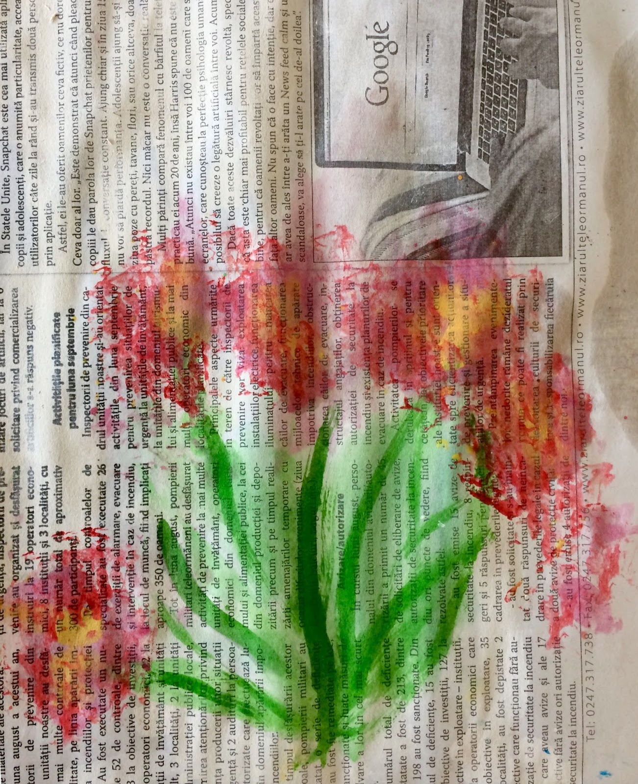 Crizanteme pe ziar