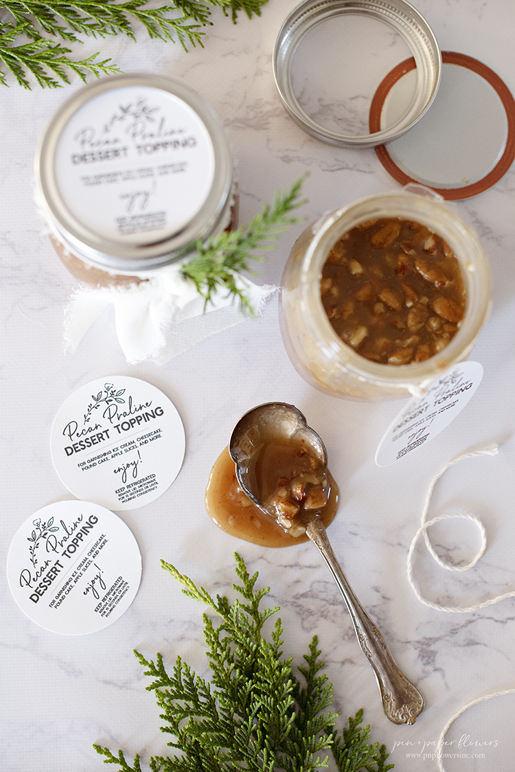 Pen + Paper Flowers GIFT IDEA Pecan Praline Dessert Topping