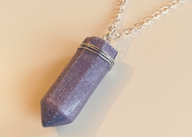 DIY Clay Healing Stone Crystal Wire Wrapped Necklace
