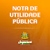 Nota de Utilidade Pública da Prefeitura de Jaguarari