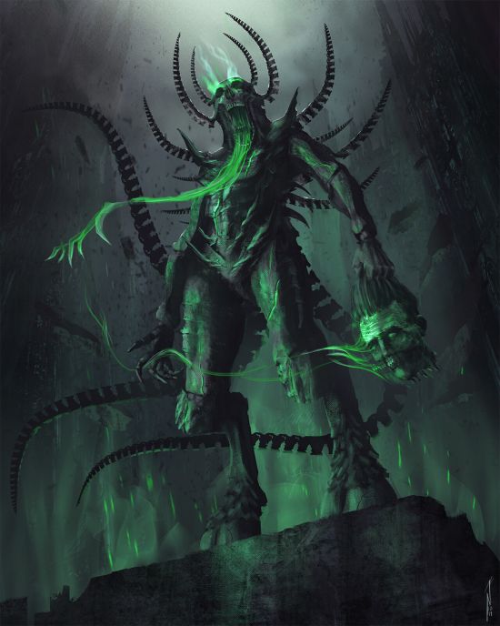 As sombrias ilustrações de fantasia com criaturas titânicas e lovecraftianas de Nino Is Nino Is artstation deviantart arte ilustrações fantasia sombria terror lovecraft