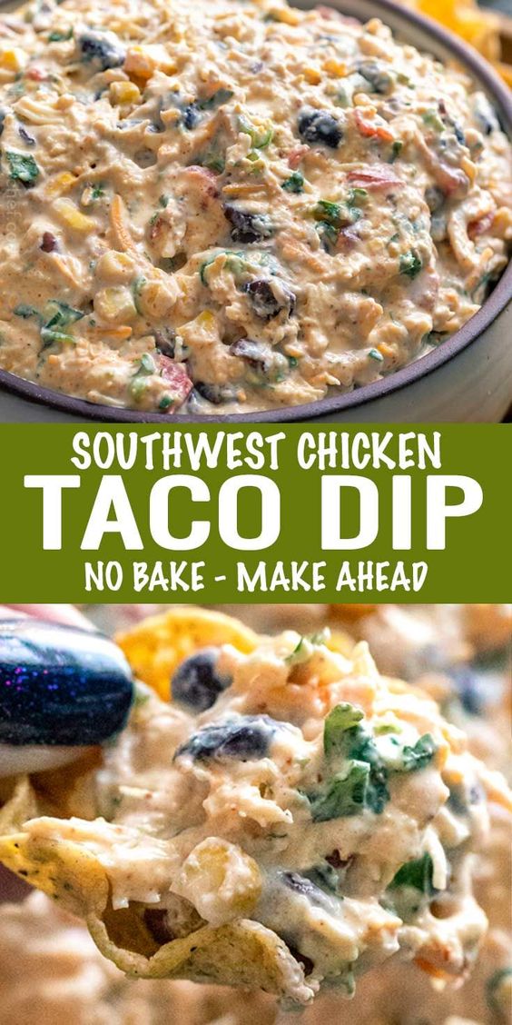 Chicken Taco Dip no bake appetizer recipe! Coney Food