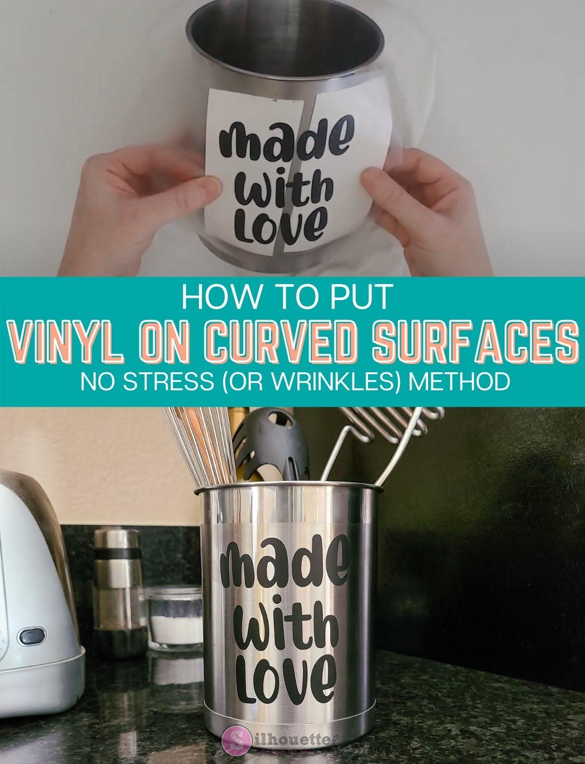 How to Put Vinyl on a Curved Surface (Self Hinge Method) Silhouette