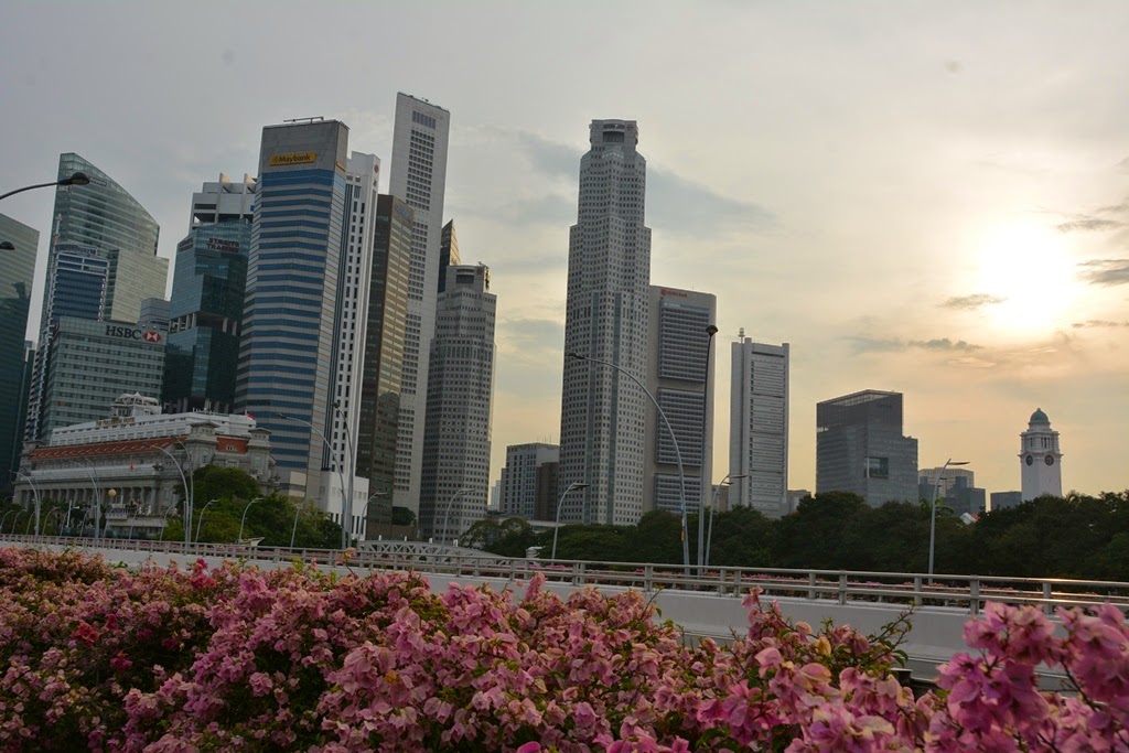 Singapore skyline sunset