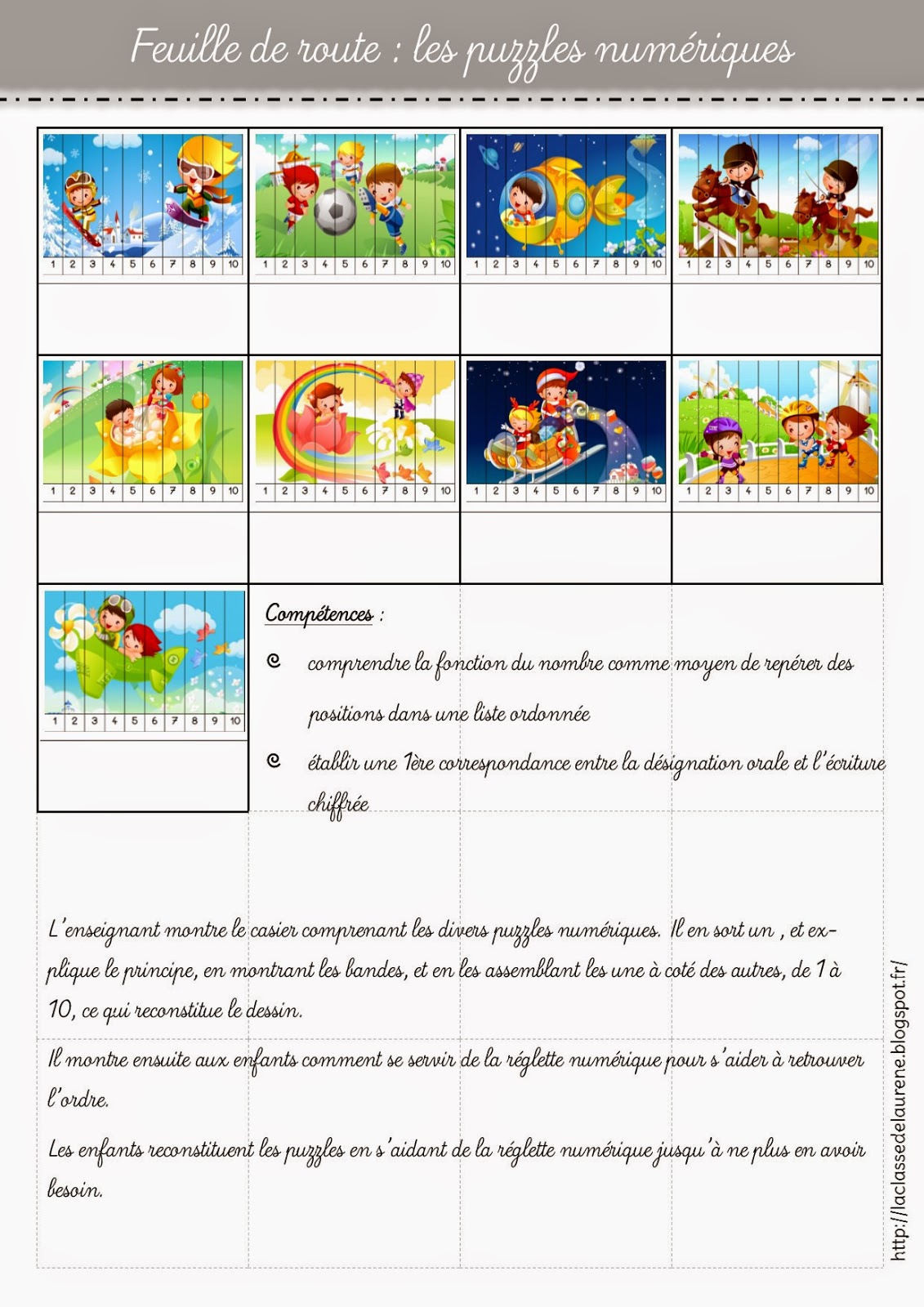La maternelle de Laurène: Puzzles numériques
