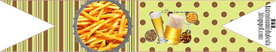 Beer, Fries and Peanuts: Free Party Printables. Food Flags.