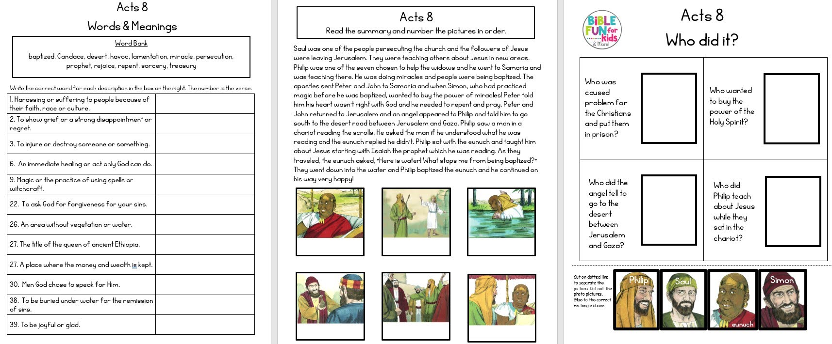 Acts Chapter 8 | Bible Fun For Kids