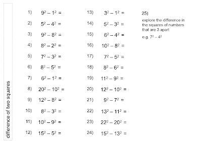 MEDIAN Don Steward mathematics teaching: difference of two squares (i)