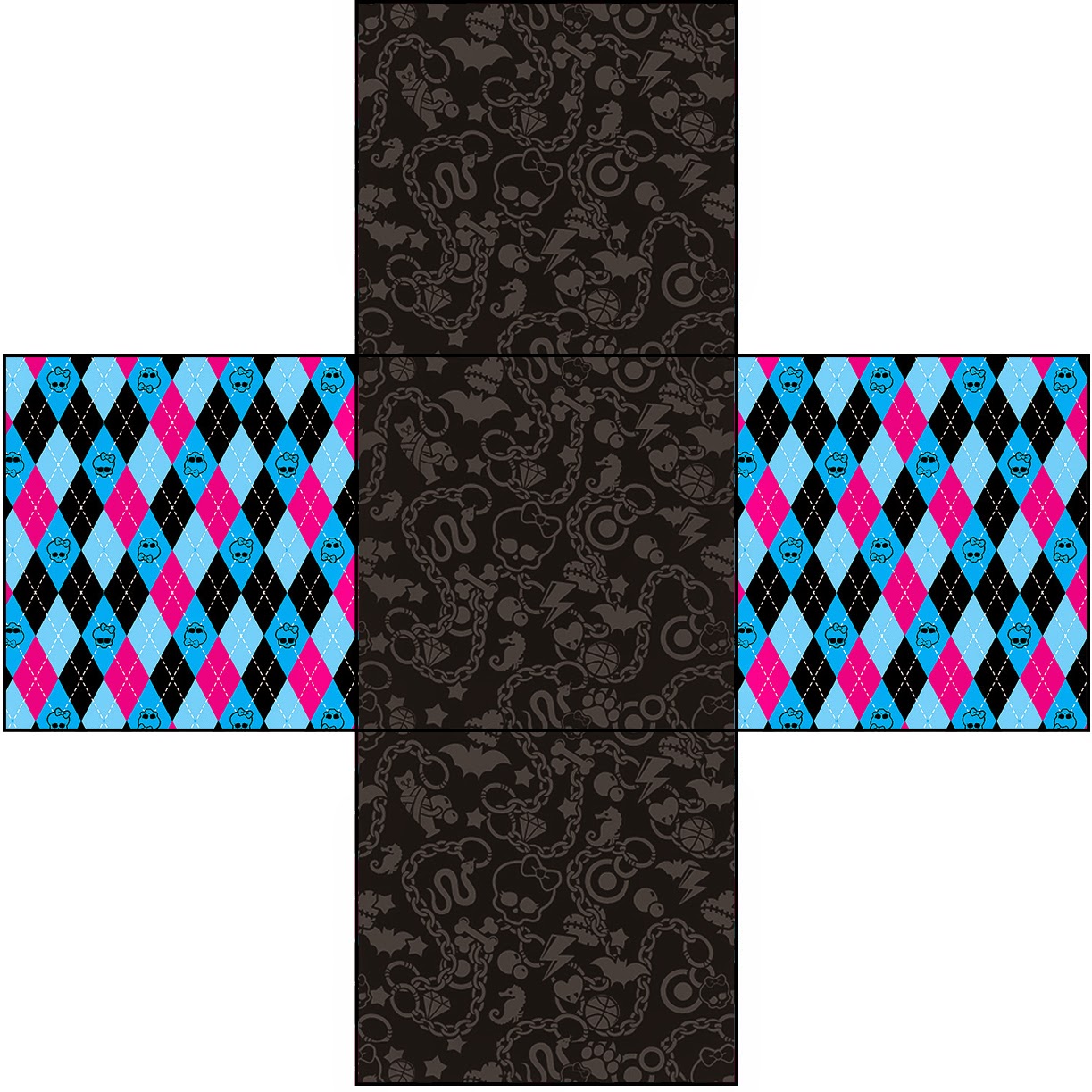 Monster High Negro: Cajas para Imprimir Gratis. Este modelo es para hacer la invitación - cajita.