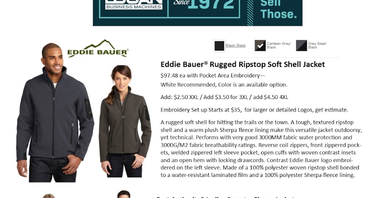 Logan Business Machines Jackets Custom Embroidered