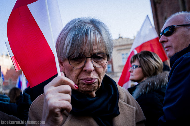 Krakow, demonstracja w obronie demokracji