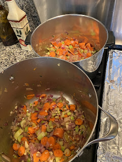 this was a large batch, so I split it in two pots