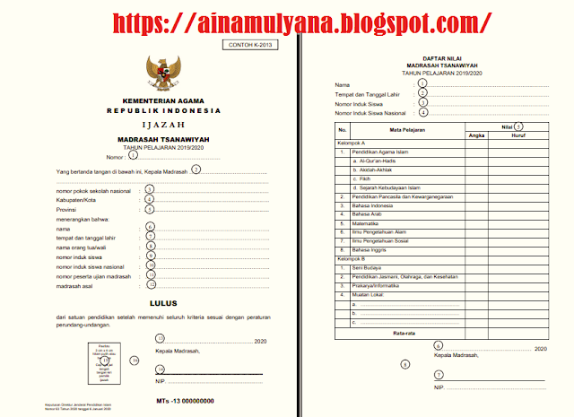 Juknis Penulisan Blangko Ijazah Tahun JUKNIS PENULISAN BLANGKO IJAZAH RA, MI, MTS, MA TAHUN 2020 DAN JUKNIS PENULISAN BLANGKO SHUAMBN TAHUN 2020