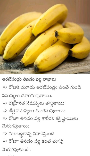Amazing Health Benefits of Banana-Health Tips in Telugu