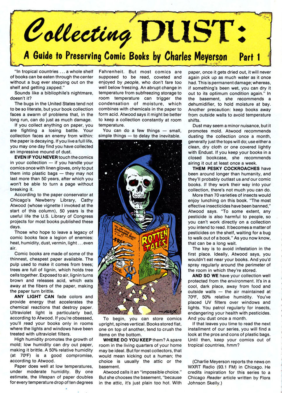 Collecting Dust A Guide to Preserving Comic Books [1985] Meyerson