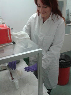 Weighing samples at BGS Keyworth