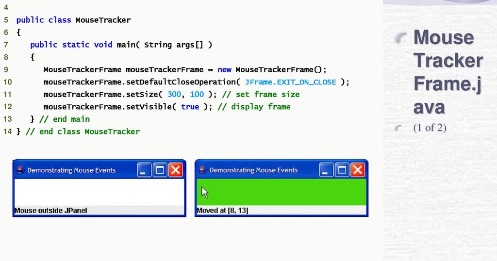 MouseTracker in Java Program