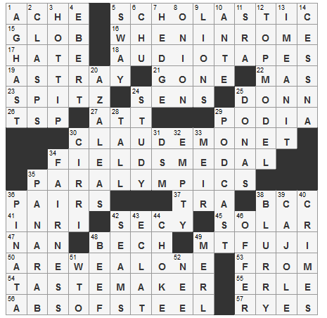 l a times crossword corner