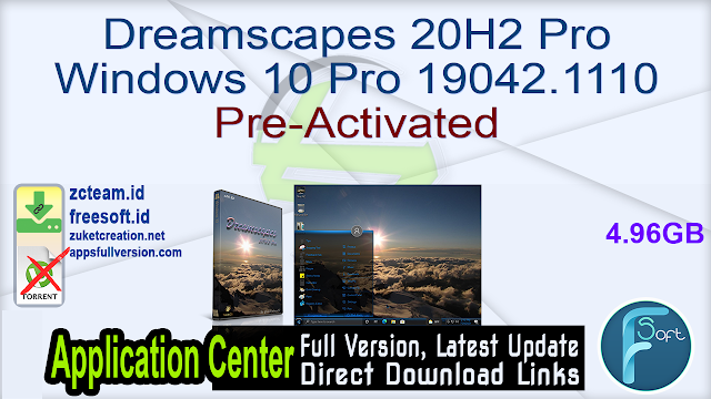 Dreamscapes 20H2 Pro Windows 10 Pro 20H2 19042.1110 Pre-Activated_ ZcTeam
