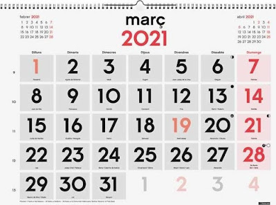 Calendari paret març 2021
