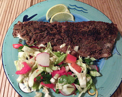 Plated Pecan Crusted Trout with Fresh Slaw