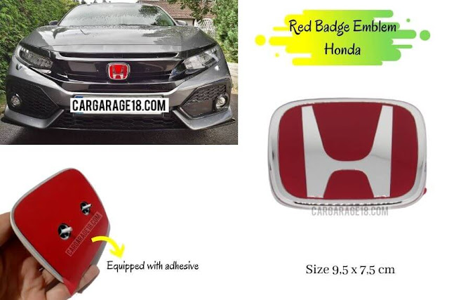 Red Honda Badge Emblem Size 9,5 x 7,5 cm