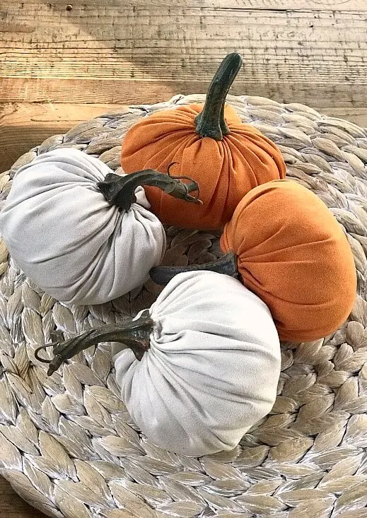 Pumpkins to decorate a 3 tiered tray for fall