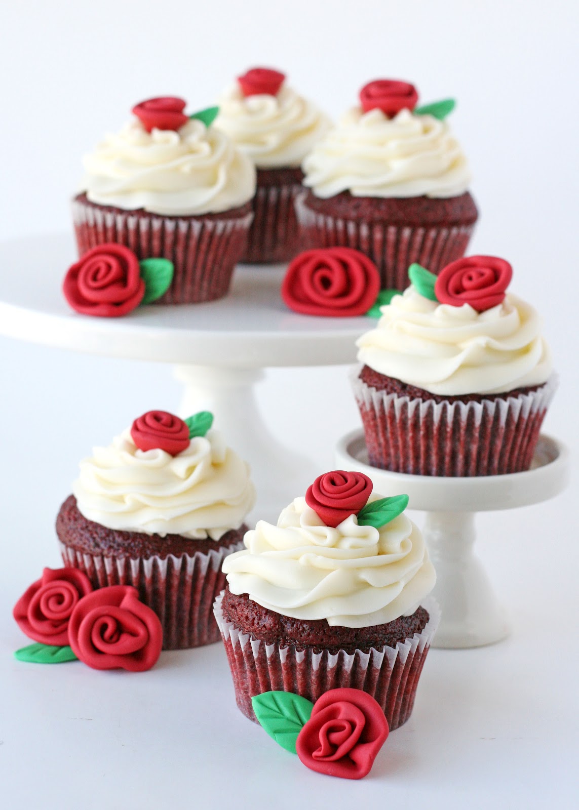 Red Velvet Cupcakes with Roses {Recipe} - Glorious Treats