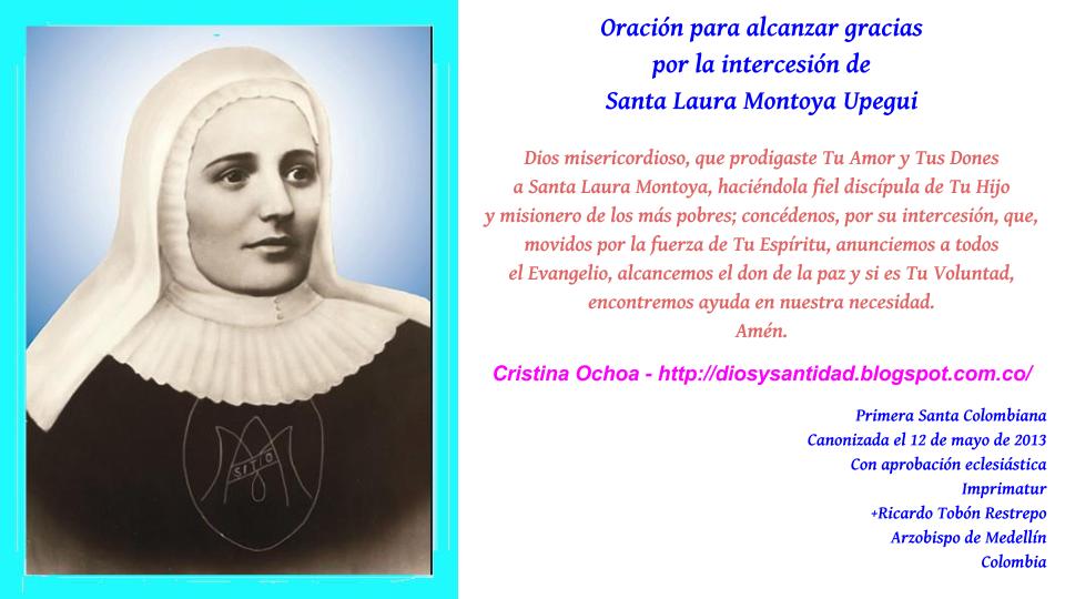 Oración Santa Laura Montoya