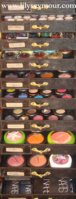 Makeup Organization Storage Featuring Black Leatherettes