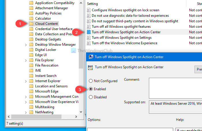 Как скрыть уведомления Windows Spotlight в Центре уведомлений