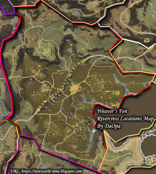 New World Weaver's Fen rivercress map